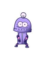 vicka och paus animering av Lycklig kartong robot med ljus Glödlampa tecknad serie element video