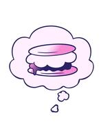 tremante movimento animazione di smore cartone animato con pensato bolla nel liscio pendenza stile video