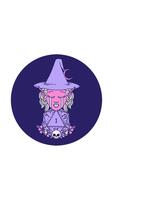 vågrätt vibrerande animering av ikon av gråt älva häxa med naturlig ett d20 rulla video