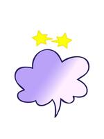 spinning stjärnor animering av tecknad serie Tal bubbla i slät lutning stil med Tal bubbla i slät lutning stil video