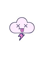 starburst effect animation of gradient shaded cartoon of a thunder cloud video