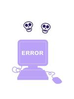 spinning skallar animering av illustration av en dator fel ikon video