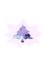 bob and pause animation of cartoon christmas tree with speech bubble in grunge distressed retro textured style video