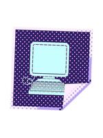 jiggle and pause animation of computer with mouse and screen square peeling sticker video