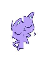 scission mouvement animation de calme chat griffonnage video