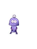 vågrätt vibrerande animering av Lycklig kartong robot med ljus Glödlampa tecknad serie element video