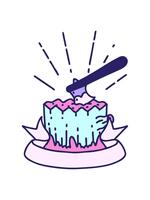 pixelisera effekt animering av skrolla baner med tatuering stil yxa i träd stubbe video