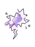 splitting motion animation of cartoon mallet with speech bubble in smooth gradient style video