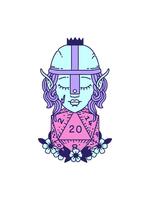 bobbande rörelse animering av älva kämpe med naturlig tjugo tärningar rulla video