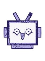 ändring Färg animering av retro grunge textur tecknad serie av en robot huvud video