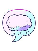 kraft upp animering av regn moln med Tal bubbla i slät lutning stil video