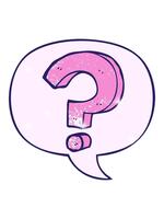 luccichio effetto animazione di cartone animato domanda marchio con discorso bolla nel retrò struttura stile video