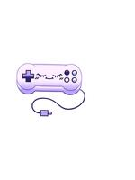 horizontally vibrating animation of gradient shaded cartoon of a game controller video