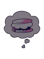 neon leggero effetto animazione di smore cartone animato con pensato bolla nel liscio pendenza stile video