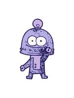 changing color animation of a happy robot with light bulb video