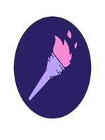 alongamento acima animação do icônico estilo imagem do uma aceso tocha video