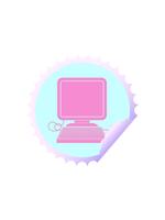 splitting effect animation of computer with mouse and screen circular peeling sticker video