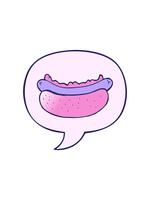 scissione effetto animazione di cartone animato hot dog con discorso bolla nel liscio pendenza stile video