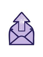 ändring Färg animering av retro grunge textur tecknad serie av en kuvert med pil video