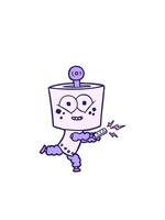 subir e flutuador animação do feliz desenho animado robô com controlo remoto ao controle video