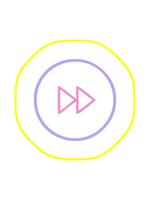 radioactief gloeiend animatie van lijn tekening tekenfilm van een snel vooruit knop icoon video