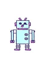 guppa och paus animering av Lycklig robot krita teckning video