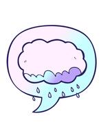 vibrante movimento animazione di pioggia nube con discorso bolla nel liscio pendenza stile video