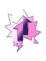 scissione movimento animazione di cartone animato puntamento freccia con discorso bolla nel liscio pendenza stile video