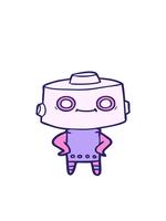 guppa och paus animering av en klotter av ett android video