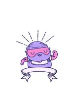 guppa och paus animering av skrolla baner med tatuering stil skäggig man böjning bicep video