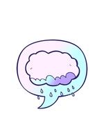 rise and float animation of rain cloud with speech bubble in smooth gradient style video