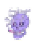 pixelize effect animation of smoking skull video