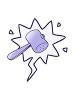 mutevole colore animazione di cartone animato maglio con discorso bolla nel liscio pendenza stile video