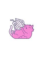 försäljning blixt animering av tecknad serie katt spelar med boll av sträng video