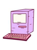 skakningar rörelse animering av hand dragen tecknad serie klotter av en dator och tangentbord i ljus glöd Färg video