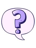 brillare leggero effetto animazione di cartone animato domanda marchio con discorso bolla nel liscio pendenza stile video