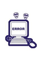 hilado calaveras animación de icono ilustración de un computadora error video