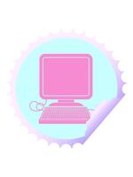 tremblement mouvement animation de ordinateur avec Souris et écran circulaire peeling autocollant video