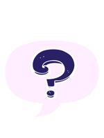 peso e pausa animazione di cartone animato domanda marchio con discorso bolla nel retrò stile video