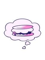 guppa och paus animering av smore tecknad serie med trodde bubbla i slät lutning stil video