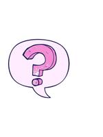 orizzontalmente vibrante animazione di cartone animato domanda marchio con discorso bolla nel retrò struttura stile video