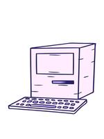 bobbande rörelse animering av hand dragen lutning tecknad serie klotter av en dator och tangentbord video