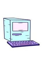 guppa och paus animering av hand dragen tecknad serie klotter av en dator och tangentbord video