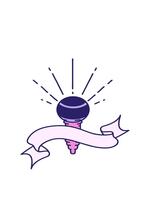 guppa och paus animering av skrolla baner med tatuering stil mikrofon video