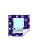 starburst effet animation de ordinateur avec Souris et écran carré peeling autocollant video