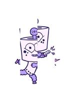 delning rörelse animering av Lycklig tecknad serie robot med avlägsen kontrollera video