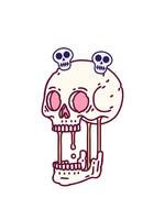 spinning skallar animering av design av en skalle i ljus glöd Färg video