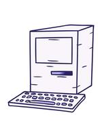 mutevole colore animazione di mano disegnato pendenza cartone animato scarabocchio di un' computer e tastiera video