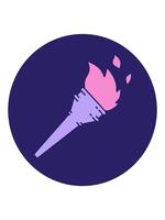 vicka och paus animering av ikoniska stil bild av en belyst ficklampa video