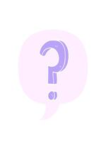 allungamento su animazione di domanda marchio con discorso bolla nel retrò stile video